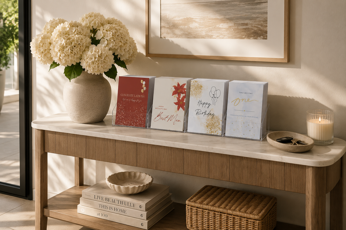 Occasion Cards collection displayed in a modern home